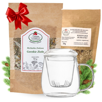 Zestaw Herbatka ziołowa ,,Gorzkie Zioła" + kubek z zaparzaczem + 20 g ziół GRATIS