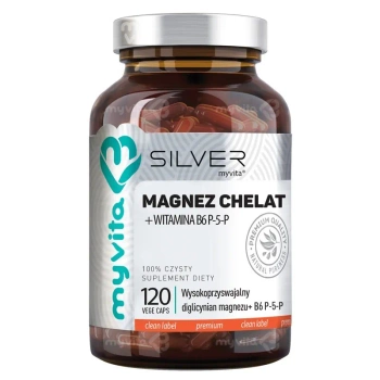 Silver Pure, Magnez Chelat z witaminą B6 (P-5-P), 120 kaps. vege - MyVita