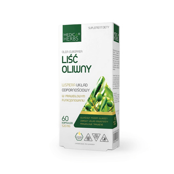 Liść Oliwny FORTE 520 mg, 60 kaps. - Medica Herbs