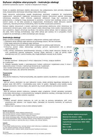 Dyfuzor + 3 olejki - cytrynowy, cubeba i ,,Zdrowa Zima” 10 ml GRATIS