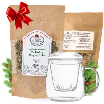 Zestaw Herbatka ziołowa ,,Na Dobrą Perystaltykę" + kubek z zaparzaczem + 20 g ziół GRATIS