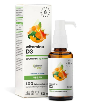 Witamina D3 2000 IU Vegan, 50 ml - Aura Herbals