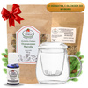Zestaw ,,Detoks i Oczyszczanie'' z herbatką, olejkiem ,,Zdrowa Zima'' i szklanym zaparzaczem + 20 g ziół GRATIS