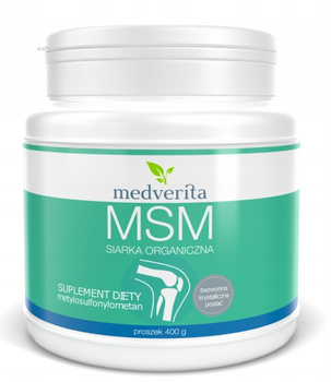 MSM siarka organiczna proszek (europejska), 400 g - Medverita