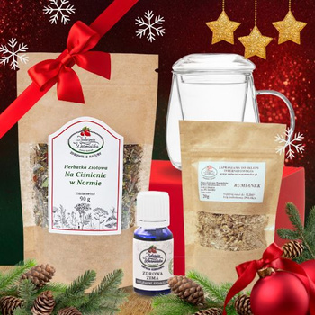 Zestaw Herbatka ziołowa ,,Na Ciśnienie w Normie" + kubek z zaparzaczem + olejek ,,Zdrowa Zima'' 10 ml + 20 g ziół GRATIS