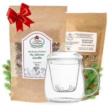 Zestaw Herbatka ziołowa ,,Na Zdrowe Gardło" + kubek z zaparzaczem + 20 g ziół GRATIS
