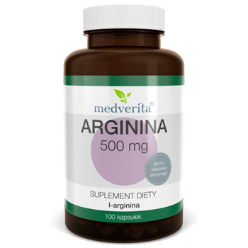 Arginina 500 mg, 100 kaps. - Medverita