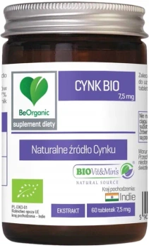 Cynk BIO 7,5 mg, 60 tabl. - BeOrganic