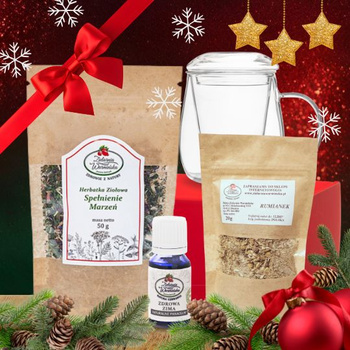 Zestaw Herbatka ziołowa ,,Spełnienie Marzeń" + kubek z zaparzaczem + olejek ,,Zdrowa Zima'' 10 ml + 20 g ziół GRATIS