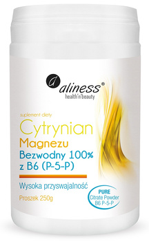 Cytrynian Magnezu Bezwodny 100% z B6 (P-5-P), 250 g - Aliness