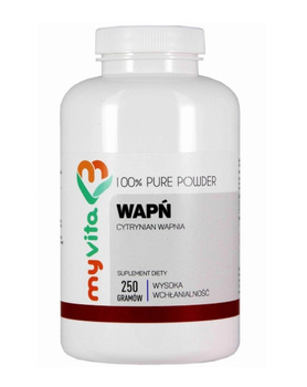 Wapń, cytrynian wapnia proszek, 250 g - MyVita