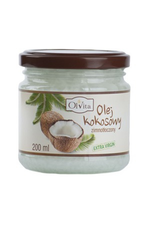 Olej kokosowy tłoczony na zimno, 200 ml - OlVita 