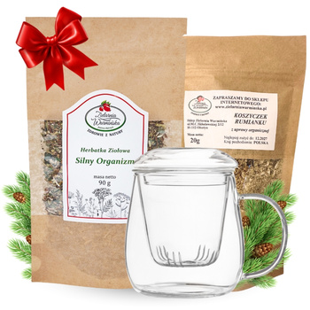 Zestaw Herbatka ziołowa ,,Silny Organizm" + kubek z zaparzaczem + 20 g ziół GRATIS