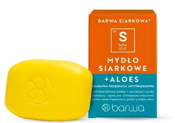 Antytrądzikowe mydło siarkowe z aloesem, 100 g - Barwa Cosmetics