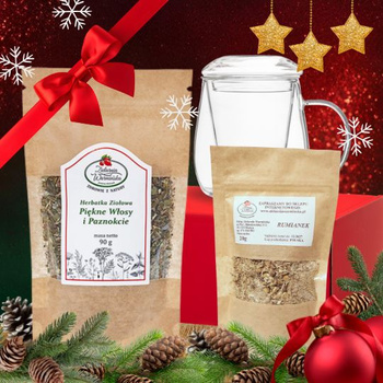 Zestaw Herbatka ziołowa ,,Piękne Włosy i Paznokcie" + kubek z zaparzaczem + 20 g ziół GRATIS