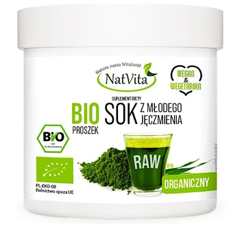 BIO Sok z młodego jęczmienia, 100 g - NatVita