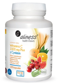 Witamina C 1000 mg Plus Z Cynkiem, 100 kaps. vege - Aliness