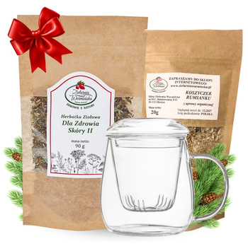 Zestaw Herbatka ziołowa ,,Dla Zdrowia Skóry II" + kubek z zaparzaczem + 20 g ziół GRATIS