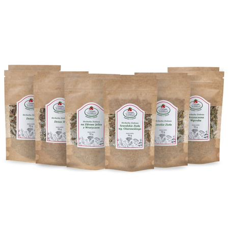 Zestaw OCZYSZCZAJĄCY ORGANIZM duży - 12 herbat - ZIOŁOWY DETOX - oczyszczanie z toksyn ziołami - Program D6