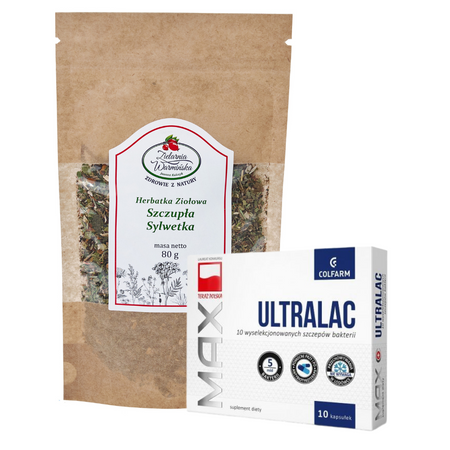 ZESTAW Herbata SZCZUPŁA SYLWETKA + PROBIOTYK UltralaC MAX