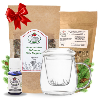 Zestaw Herbatka ziołowa ,,Polecana Przy Biegunce'' + kubek z zaparzaczem + olejek ,,Zdrowa Zima'' 10 ml + 20 g ziół GRATIS