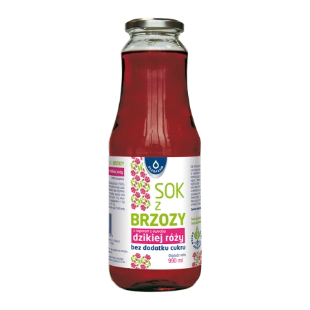 Sok z brzozy z naparem z owoców dzikiej róży, 990 ml - Oleofarm