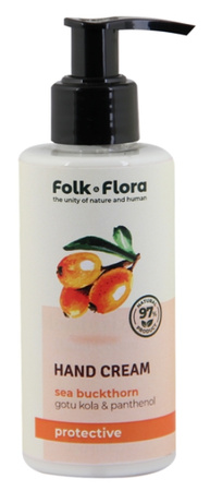 Ochronny krem do rąk, olej z rokitnika, gotu kola, pantenol, 150 ml - Folk Flora