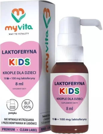 Laktoferyna Kids, Krople dla Dzieci, 8 ml - MyVita