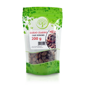 Kakao Ziarno Całe Surowe, 200 g - Agnex