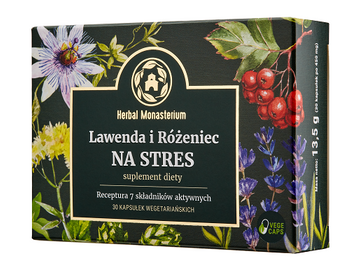Lawenda i Różeniec na Stres, 30 kaps. vege - Herbal Monasterium