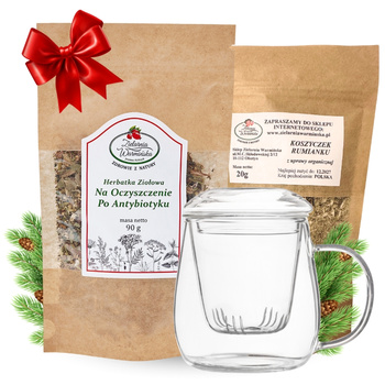 Zestaw Herbatka ziołowa ,,Na Oczyszczenie Po Antybiotyku" + kubek z zaparzaczem + 20 g ziół GRATIS