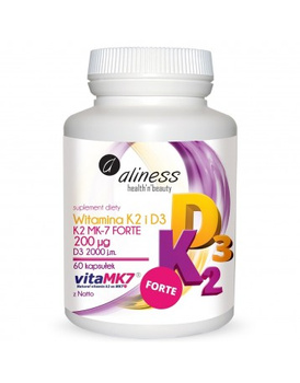 Witamina K2 i D3 FORTE, 200mcg, 60 kaps.