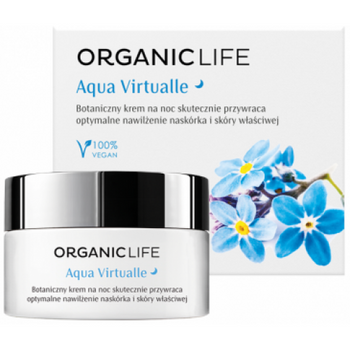 Nawilżający krem botaniczny na noc - aqua virtualle, 50 g - Organic Life