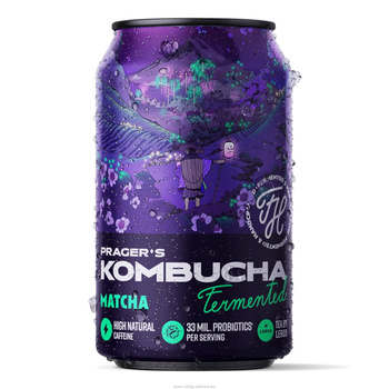 Fermentowany napój na bazie zielonej herbaty matchy, gazowany, 330 ml - Premium Rosa