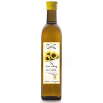 Olej słonecznikowy, tłoczony na zimno, 500 ml - OlVita