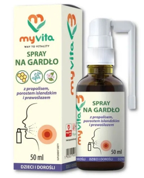 Spray na Gardło z Propolisem Porostem i Prawoślazem krople, 50 ml - MyVita
