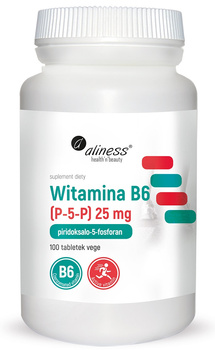 Witamina B6 (P-5-P) 25 mg, 100 tabl. vege - Aliness