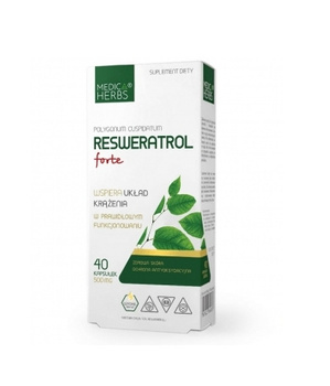 Resweratrol Forte 500 mg, 40 kaps. - Medica Herbs 