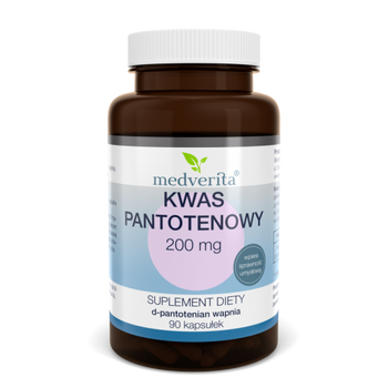 Kwas Pantotenowy 200 mg, 90 kaps. - Medverita