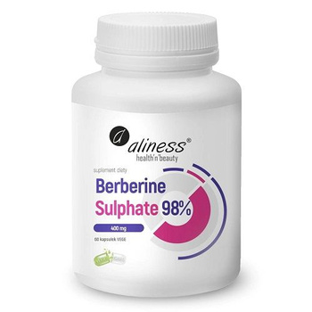 Berberine Sulphate 98% 400 mg, 60 kaps. vege - Aliness