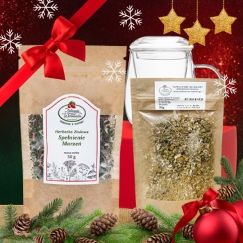 Zestaw Herbatka ziołowa ,,Spełnienie Marzeń" + kubek z zaparzaczem + 20 g ziół GRATIS