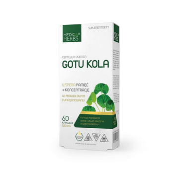 Gotu Kola 520 mg, 60 kaps. - Medica Herbs