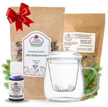Zestaw Herbatka ziołowa ,,Od Cholesterolu'' + kubek z zaparzaczem + olejek ,,Zdrowa Zima'' 10 ml + 20 g ziół GRATIS