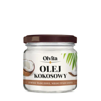 Olej kokosowy tłoczony na zimno, 200 ml - OlVita 
