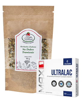 ZESTAW Herbata NA DOBRE TRAWIENIE + PROBIOTYK UltralaC MAX