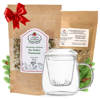 Zestaw Herbatka ziołowa ,,Na Dobre Trawienie" + kubek z zaparzaczem + 20 g ziół GRATIS