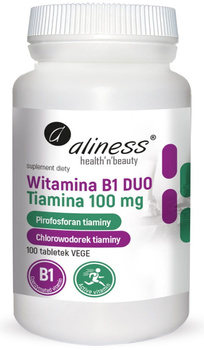 Witamina B1 DUO Tiamina 100 mg, 100 tabl. vege - Aliness