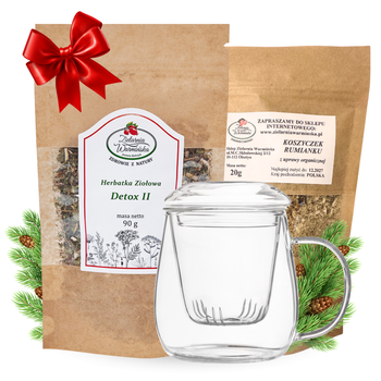 Zestaw Herbatka ziołowa ,,Detox II" + kubek z zaparzaczem + 20 g ziół GRATIS