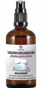 Srebro koloidalne płaskocząsteczkowe niejonowe 50 ppm, 100 ml - MyVita