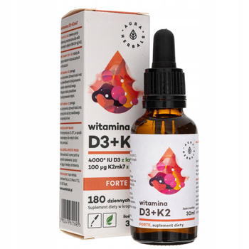 Witamina D3 + K2 Forte, 30 ml - Aura Herbals